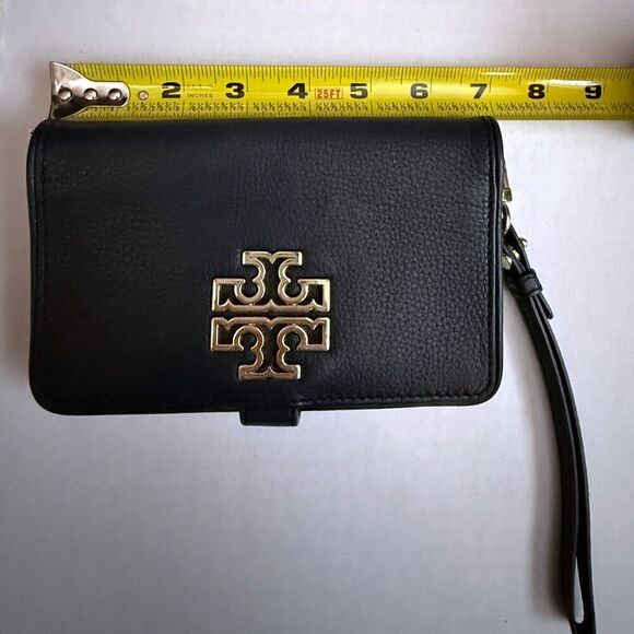 Tory Burch Black Leather Wristlet Wallet Clutch - Picture 17 of 17